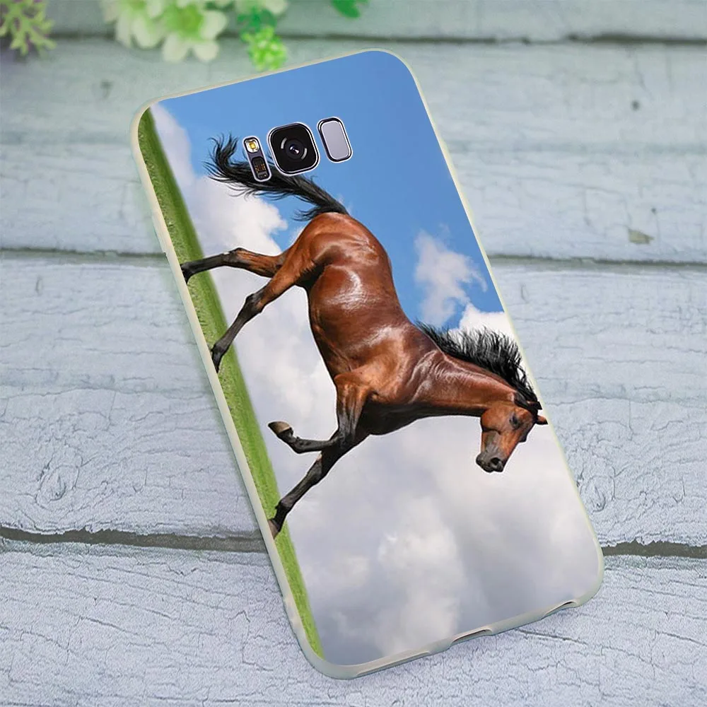 Мягкий чехол из ТПУ с рисунком лошади и животных для Galaxy A40 чехлы Samsung A6 Plus A7 A8 A9 A10