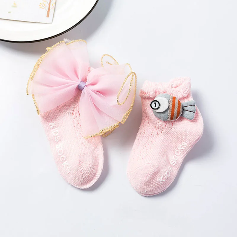 2019 Новое милое кружевное платье принцессы с бантиками Детские Носки рисунком