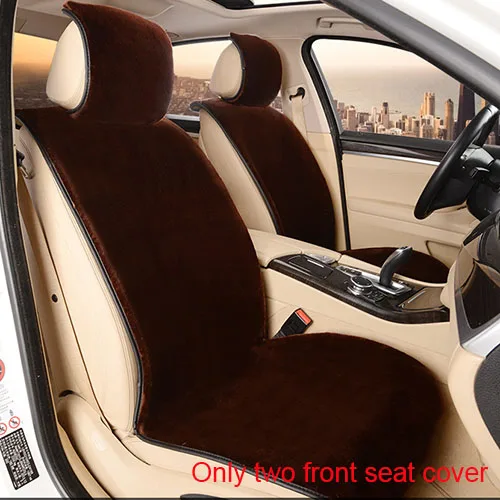 Front seats Brown 2 шт. зимние толстые плюшевые подушки для автомобильных ушей, теплые/O SHI автомобильные мягкие чехлы для сидений, чувствовать себя комфортно - Название цвета: Front seats Brown