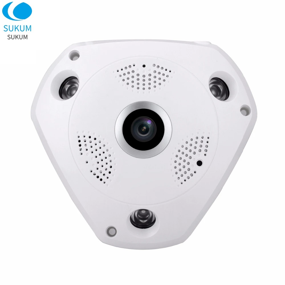 

2MP Indoor Home IP Camera POE 180/360 Degree Fisheye Lens IR Night Vision XMEye APP P2P Panoramic Security CCTV Camera
