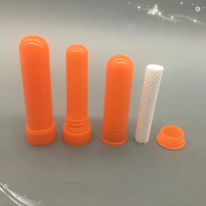 orange 10 компл./лот пластиковый назальный ингаляторы, цвет может не соответствовать для духов с высоким качеством хлопковый фитиль - Цвет: orange