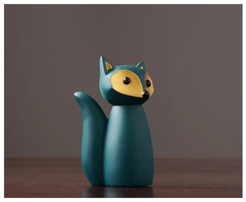 

Домашняя фигурка винного шкафа в гостиную, полимерный кролик, лиса, украшения, набор украшений, подарок для детей, аксессуары, Декор