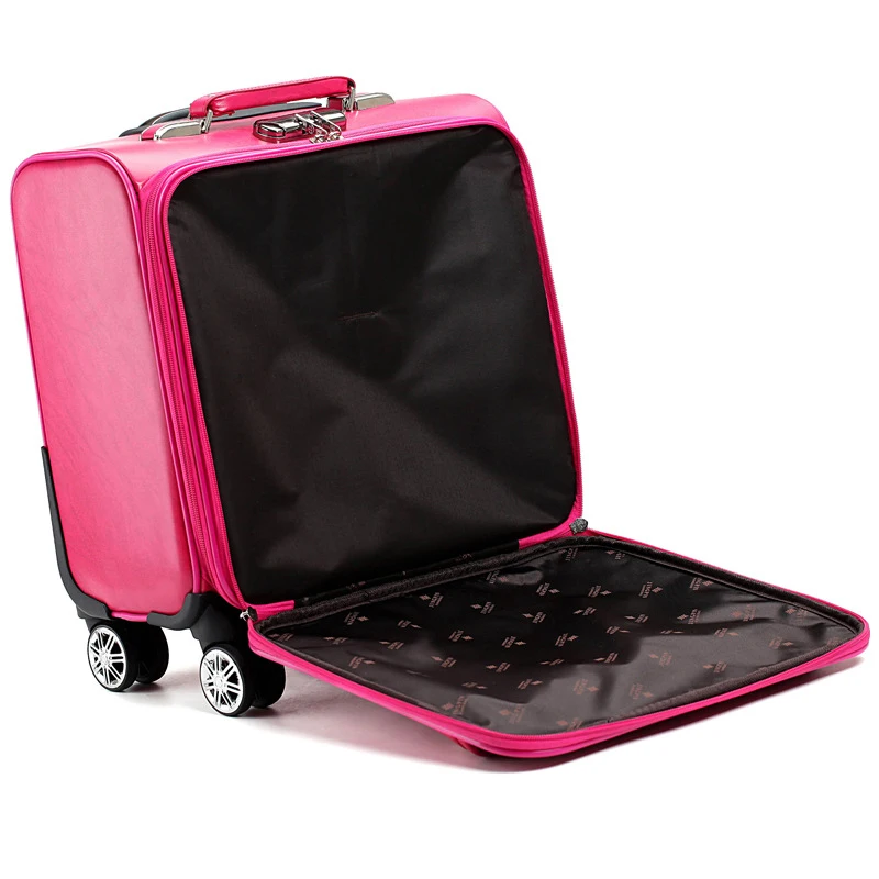 Женская сумка Спиннер из ПУ кожи 16 дюймов|luggage spinner|rolling luggagewoman rolling luggage |