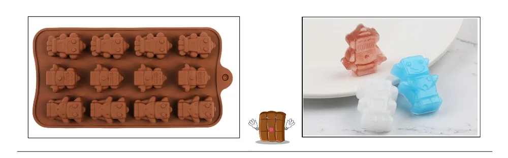 DIY 3D силиконовая форма шоколадный Робот Модель плесень поднос для печенья Форма для торта Конфета samll маленькие конфеты формы горячая распродажа