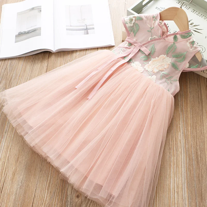 Сетчатое платье для девочек коллекция 2019 года детское принцессы в китайском