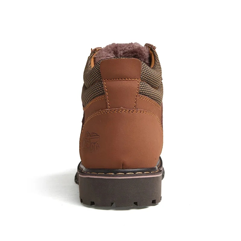 Мужские ботинки 2017 зимние Пояса из натуральной кожи теплые Ботильоны для Для