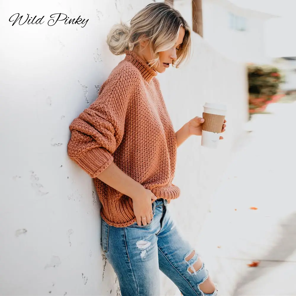 WildPinky Sweaters Women Autumn Winter Fashion Basic Pullover Female Jumpers Long Sleeve Casual Knitted Streetwear Pullovers | Женская