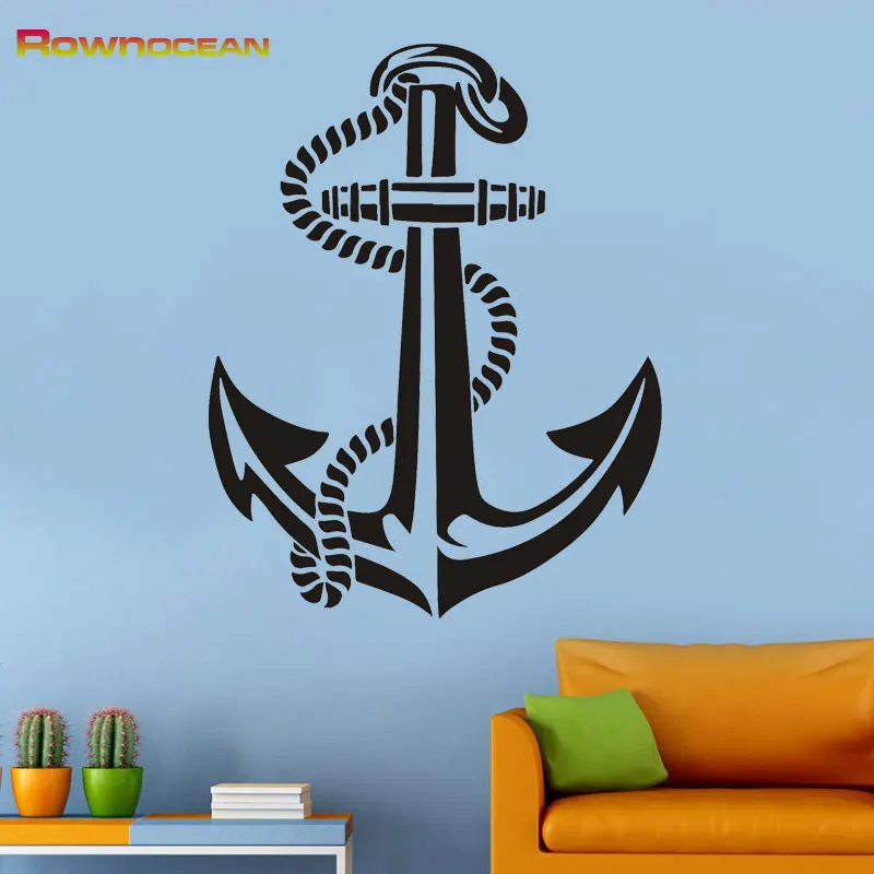 ROWNOCEAN морских домашний декор якорь Wall Art Наклейки на стены для детских комнат