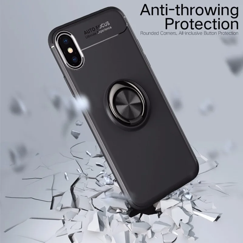 Coque для iphone X чехол кольцо случаях держатель Мягкие TPU Магнитная кузова задняя
