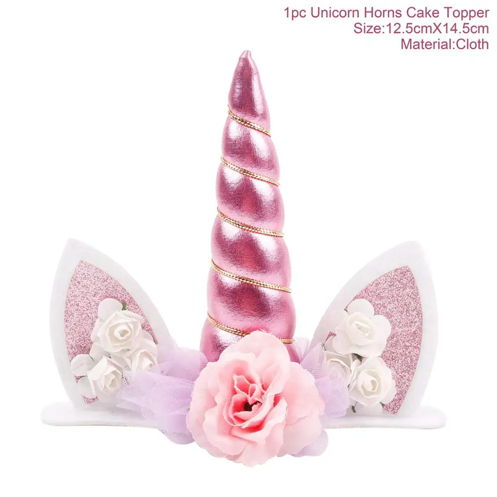 Pink Unicorn Cake To HUIRAN Единорог наклейки на стену гигантские бумажные цветы Единорог вечерние декоративные Единорог на день рождения декоративный Рог принадлежности для детского душа - Цвет: Pink Unicorn Cake To