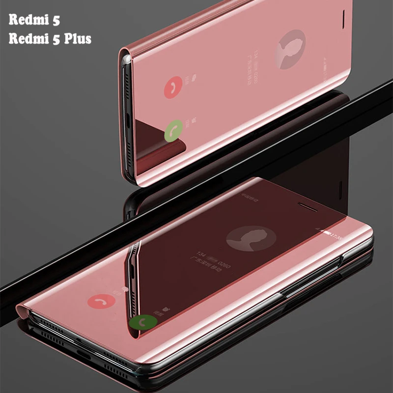 YonLinTan флип умный зеркальный чехол для телефона Xiaomi Redmi 5 Plus plus жесткий кожаный