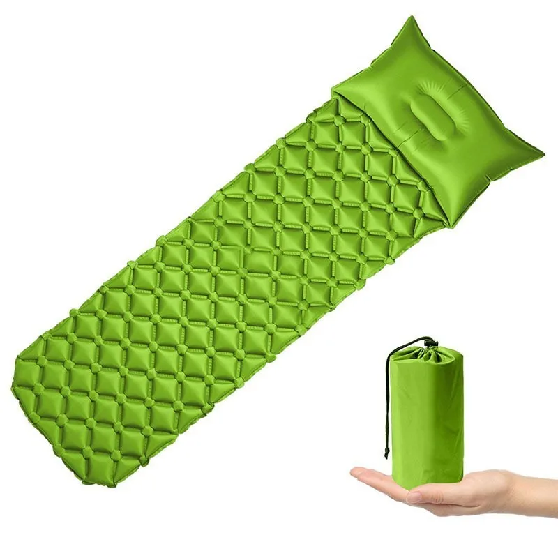 Fantasy green Открытый надувной коврик для кемпинга Подушка переносной ТПУ пляжный спальный матрас влагостойкий надувной коврик с подушкой - Цвет: Fantasy green