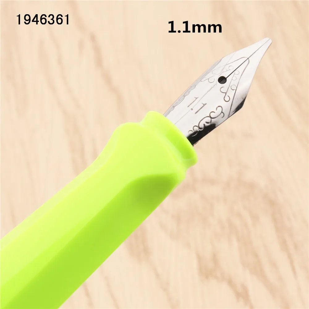 1.1mm Jinhao 871 Fluorescent green Gothic parallel the art flower body art Flat Tip Vinyl Tibetan Arabic Student office Fountain Pen - Цвет: 1.1mm