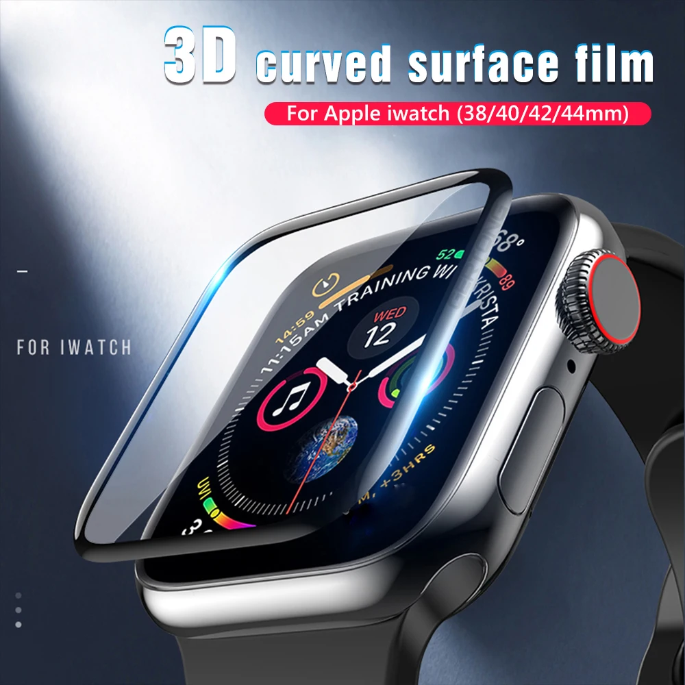 3D пленка с изогнутой поверхностью для Apple Watch 40 мм 44 38 42 закаленное покрытие iwatch 4 3 2