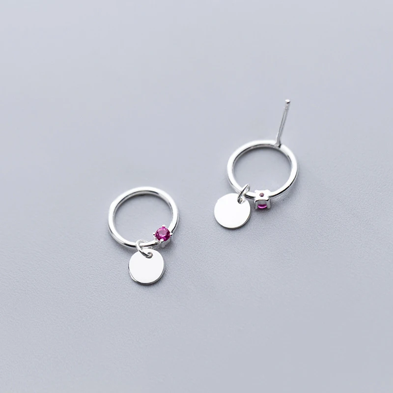 MloveAcc Top Sale 925 Sterling Silver Round Circle and Coin Stud Earrings for Women Fashion Girl Jewelry Gift | Украшения и