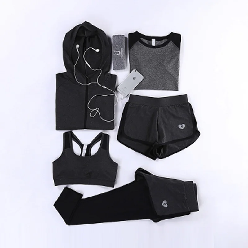 Набор для йоги 5 шт. дышащая Спортивная одежда фитнеса спортивный бюстгальтер