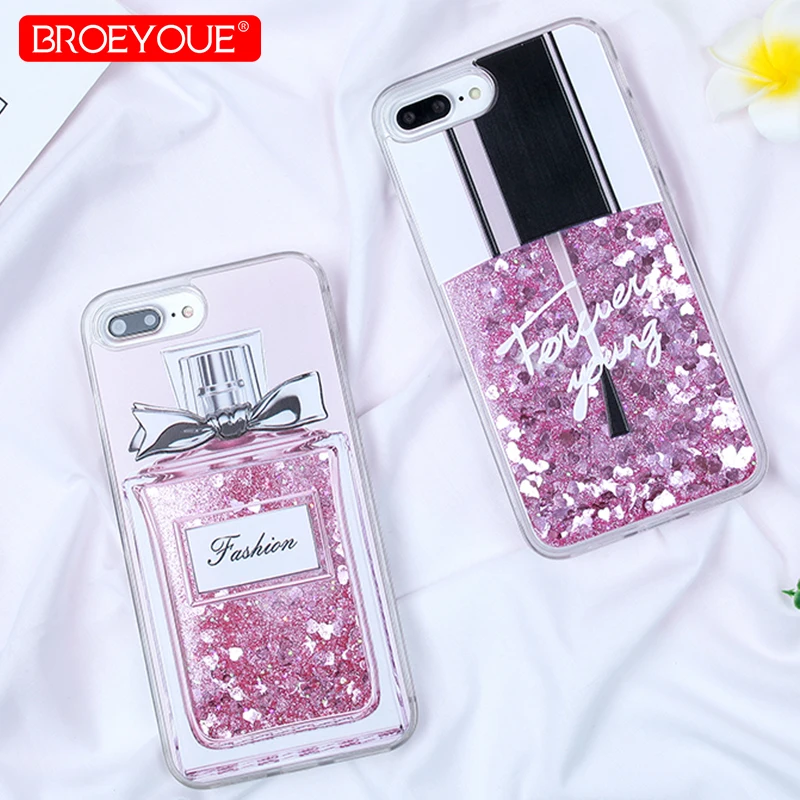 Чехол для телефона BROEYOUE Dynamic Liquid iPhone 7 Plus 5 5S 6 6S X SE жесткий чехол с блестящим песком