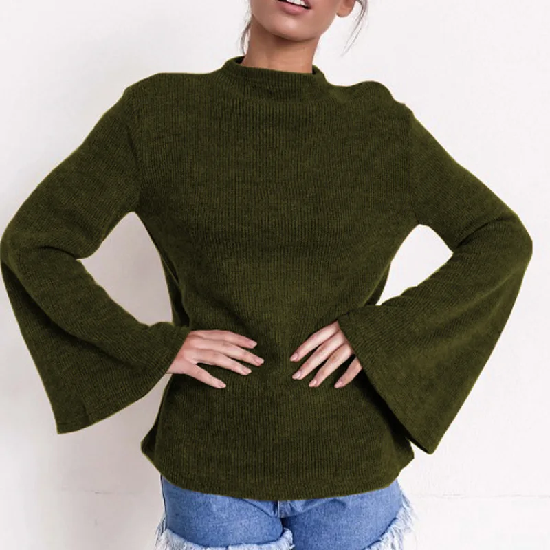 INUPIAT Fashion Autumn Winter Sweaters for Woman 2017 New Arrival O-Neck Full Flare Sleeve Slim Style Pullovers Sweater Lady | Женская