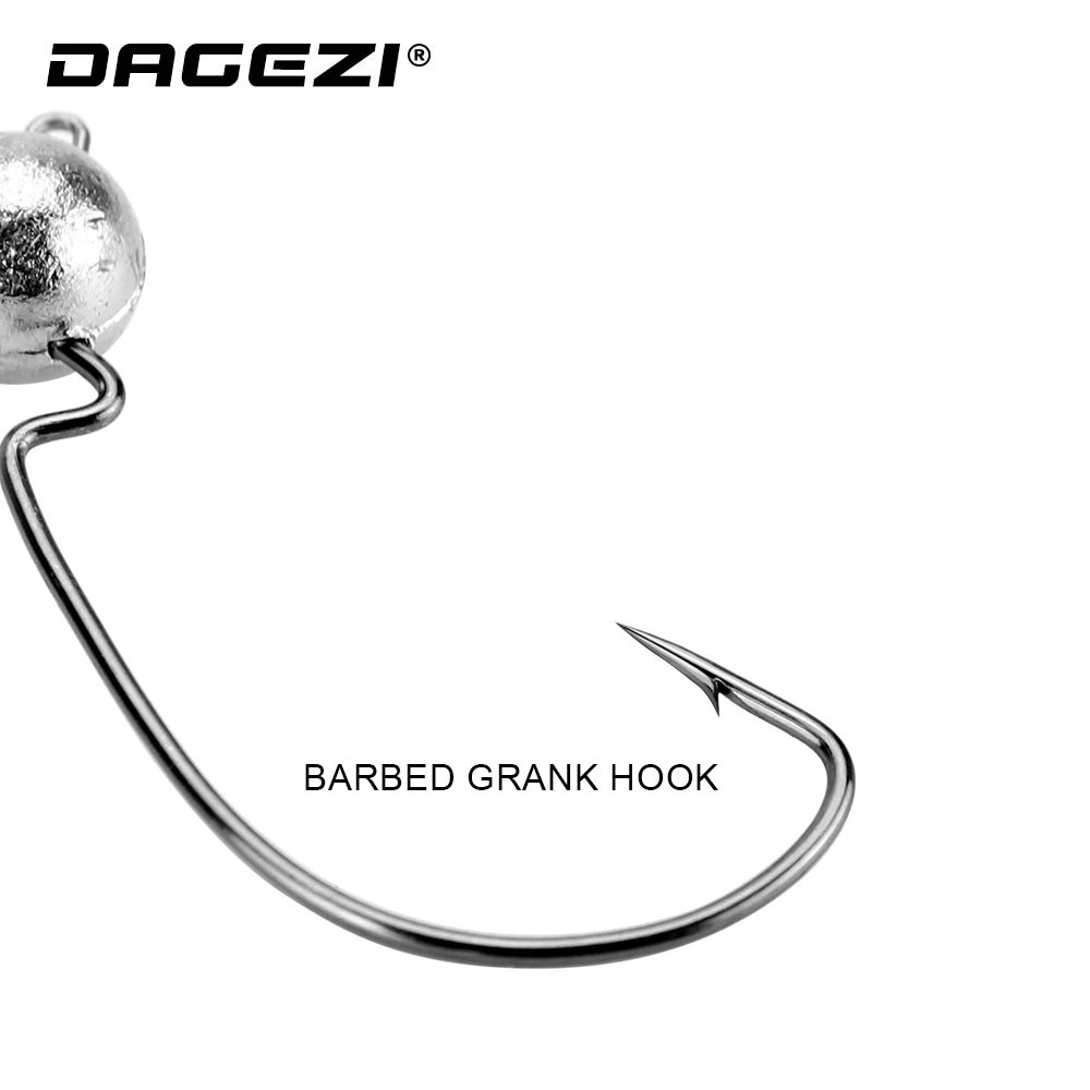 DAGEZI блесна приманка со свинцовым крючок 3.5g/5g/7g 5 шт./лот рыболовный Lead Jig Grank Мягкие