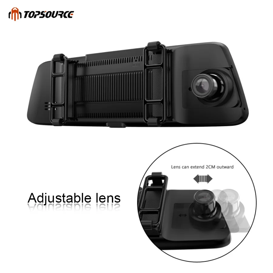 Topsource тире Камера 3g/4G 10 &quotips Dvr автомобиля HD 1080 P Двойной объектив