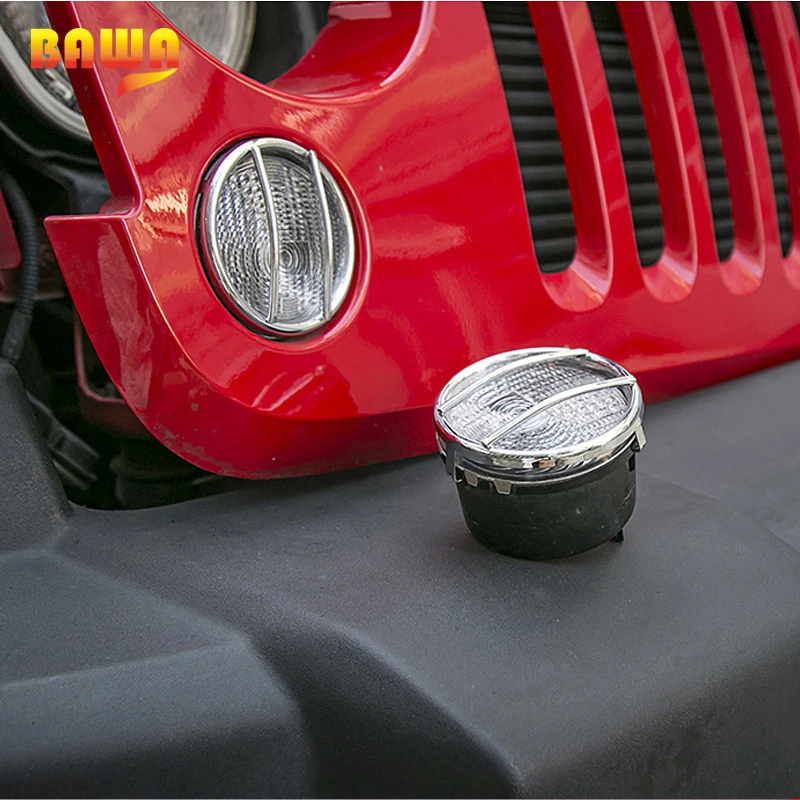 Крышка поворотного сигнала BAWA для Jeep Wrangler JK 2007 2017 металлическая внешняя