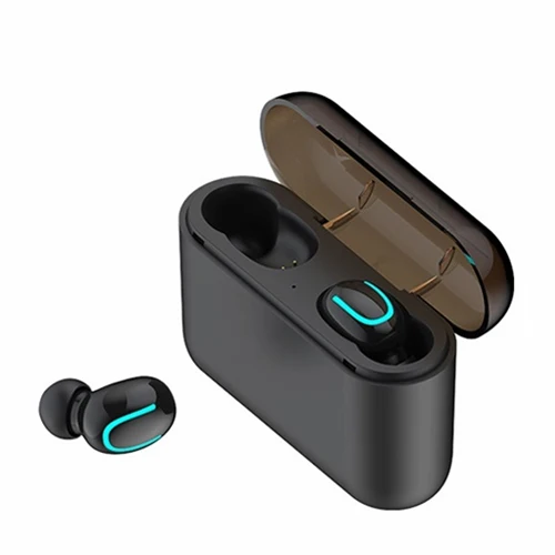 U Black double Настоящие Bluetooth 5,0 наушники HBQ TWS беспроводные наушники спортивные наушники с громкой связью 3D стерео игровая гарнитура с микрофоном зарядная коробка - Цвет: U Black double