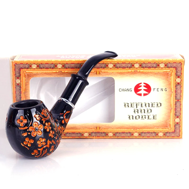 Классическая вырезная трубка с цветком сливы дымовой фильтр курительная