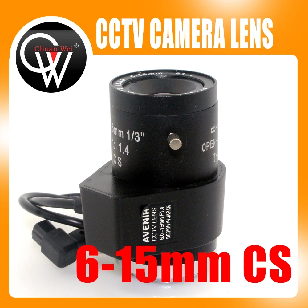 

MP 6-15mm CS lens IRIS Auto Varifocal ZOOM CCTV long distance Camera lens day/night CCD CCTV Bullet Camer