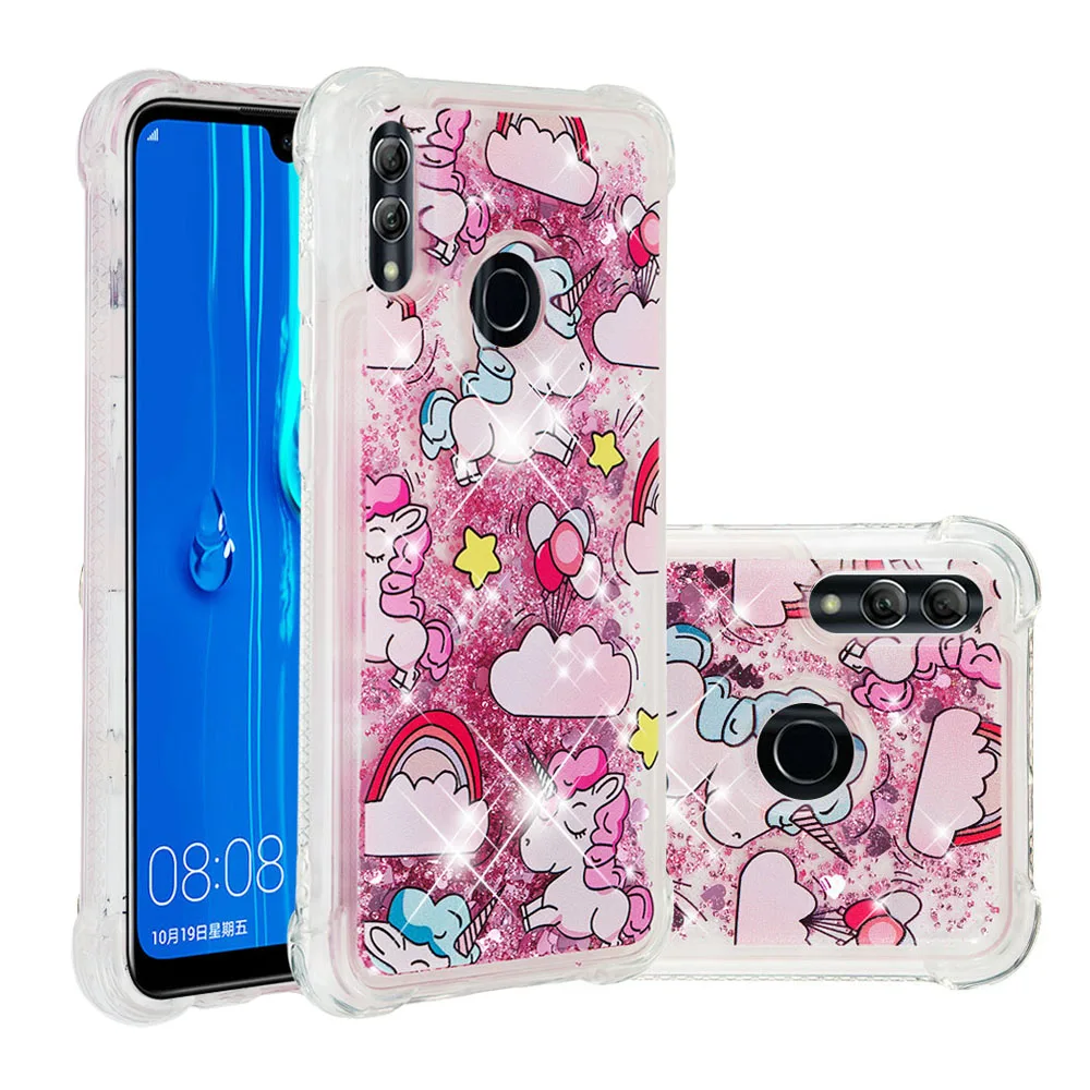 Чехол с жидким зыбучим песком для huawei Honor 8 10 Lite 6c Love Heart блестящий чехол mate 20 Pro