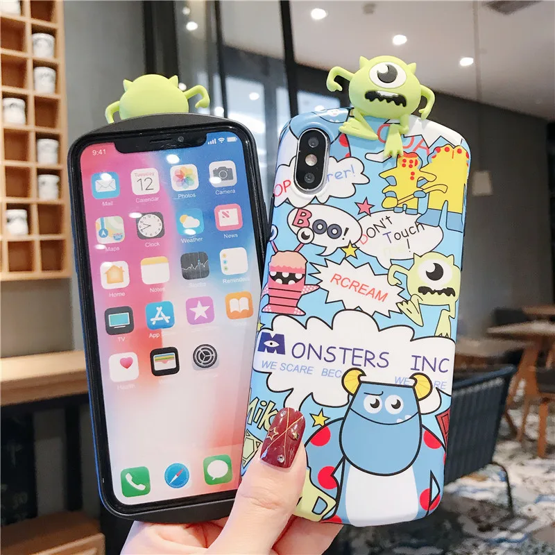 For iphone XS max XR X 3D Monsters Case Cute Sullivan Mike cover 8plus 8 6s 6sp 7 7P Cartoon Shell |
