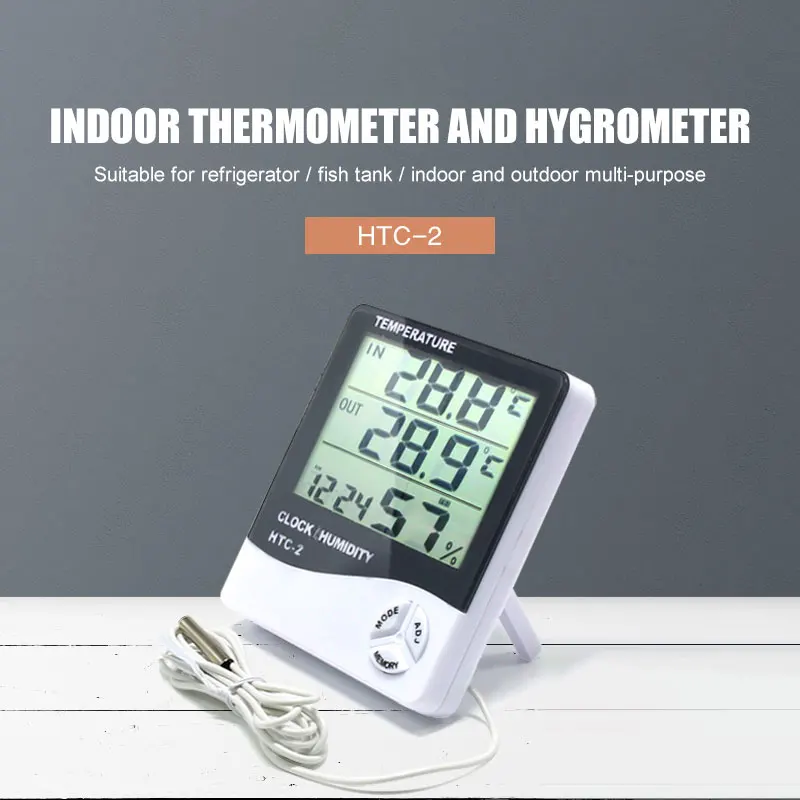 Digital Thermometer Temperature Sensor Black White Indoor Hygrometer Home Supplies Professional Humidity Meter | Инструменты