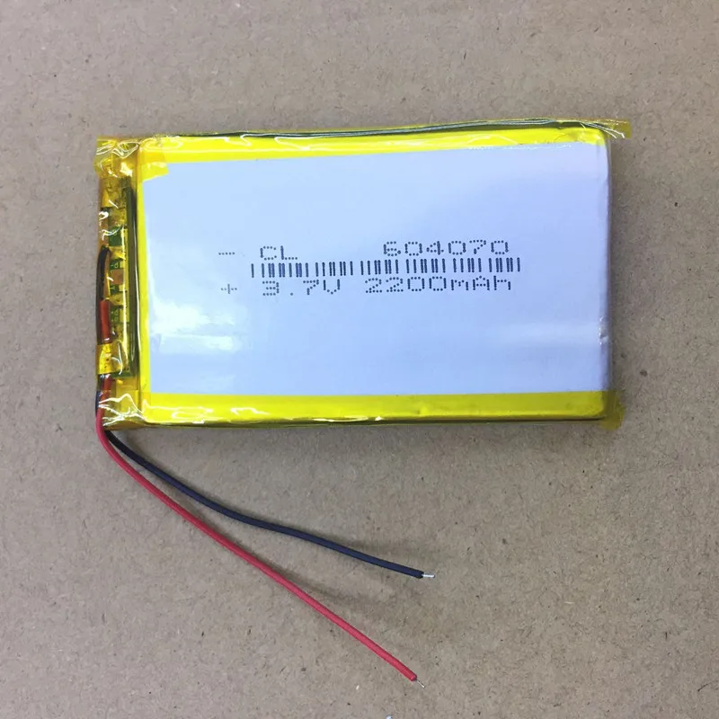 3 7 в полимерная литиевая батарея 604070 2200 мАч навигатор рекордер PSP перезаряжаемое