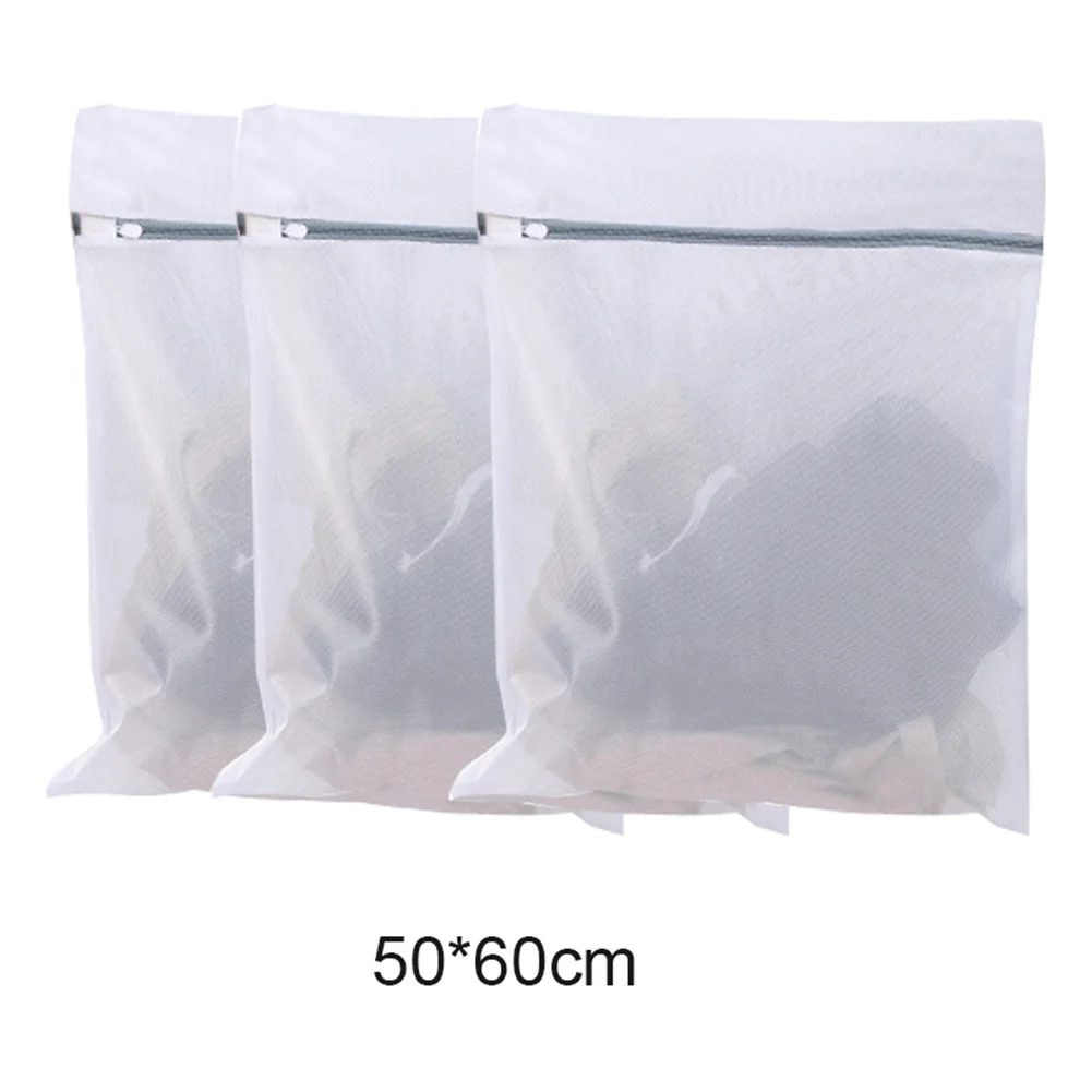 50cmx60cm Новые 3 шт мешки для стирки на молнии многоразовые сетчатые стиральные мешки мешок для белья белье мыть мешок для дома - Цвет: 50cmx60cm