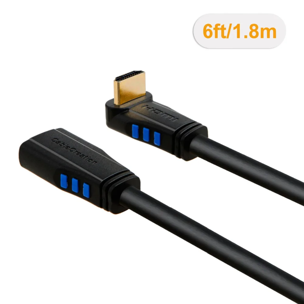 HDMI Удлинительный кабель с углом вверх 270 градусов 4K (60Hz) 2 0 папа к женскому кабелю 3D
