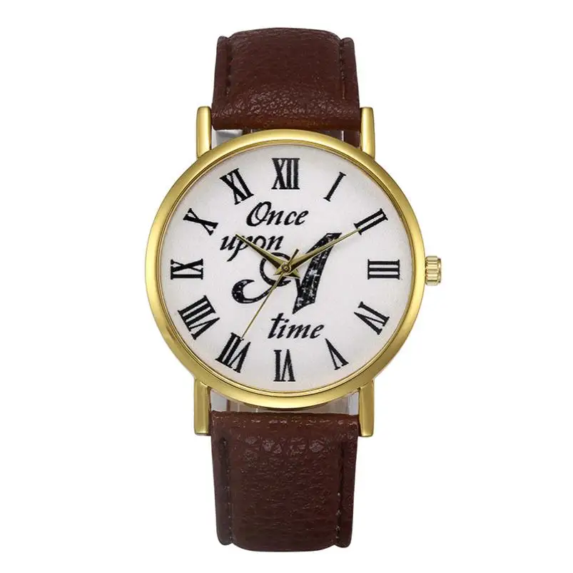 Новинка 2017 модные женские часы с индивидуальным узором Ретро дизайн кожаный