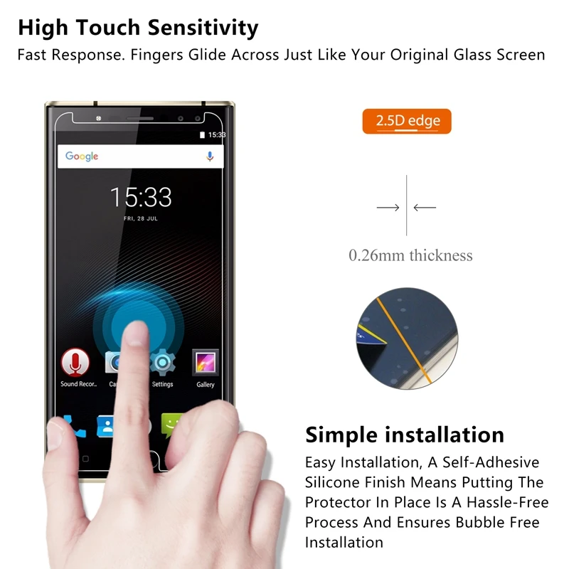 2 шт./лот 2.5D 0 26 мм 9H Премиум Закаленное стекло для Oukitel K3 Защитная пленка экрана 5