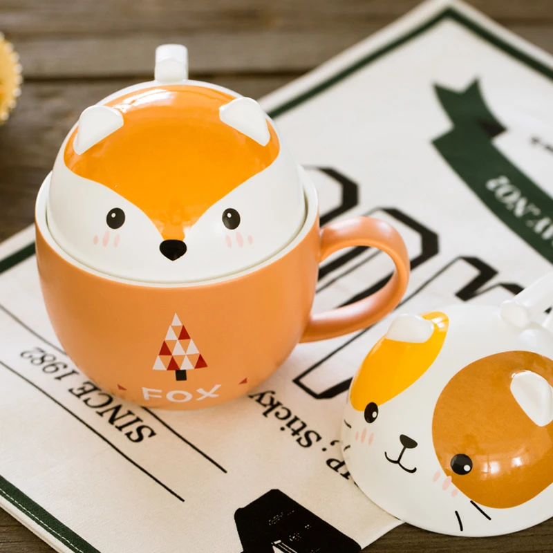 Оригинальная керамическая кружка Pandapark с милыми животными для молока офисный