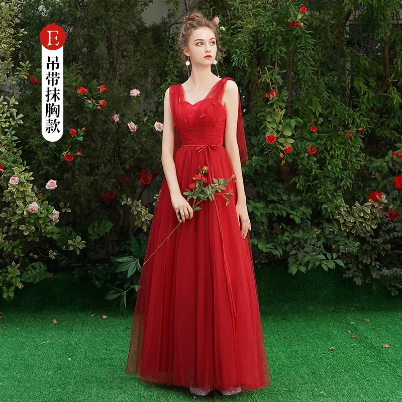 

Beauty Red Long Lace Bridesmaid Dresses 2019 Plus Size for Women A-Line Half Sleeve Vestido da dama de honra Reflective dress