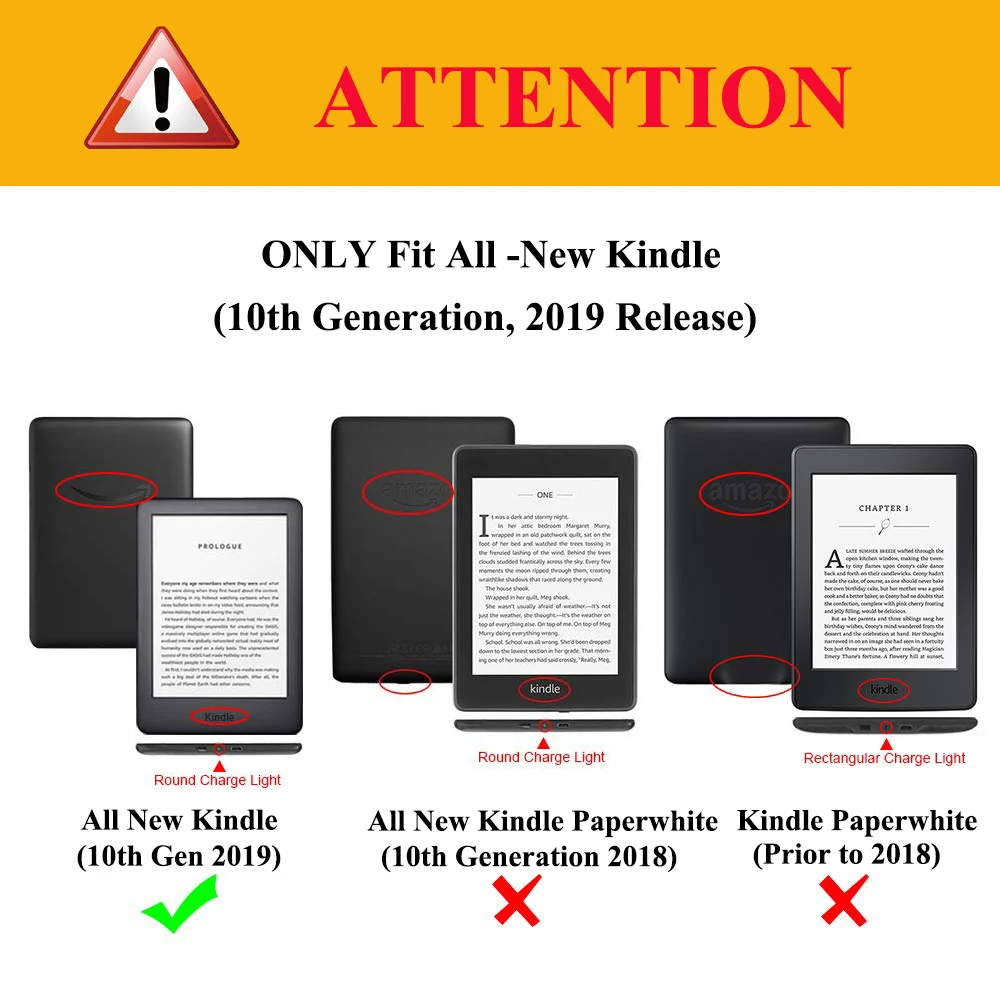Магнитный умный чехол для Amazon Kindle 10-го поколения 2019 тонкий с умным пробуждением и
