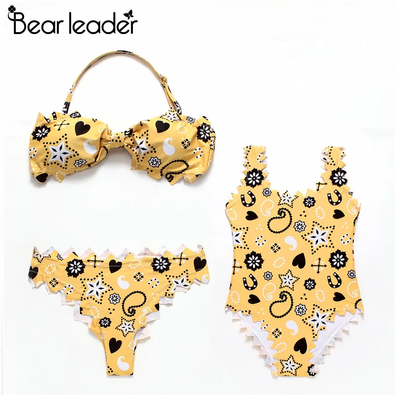 Bear Leader/купальный костюм Коллекция 2021 года Летние одинаковые комплекты для семьи