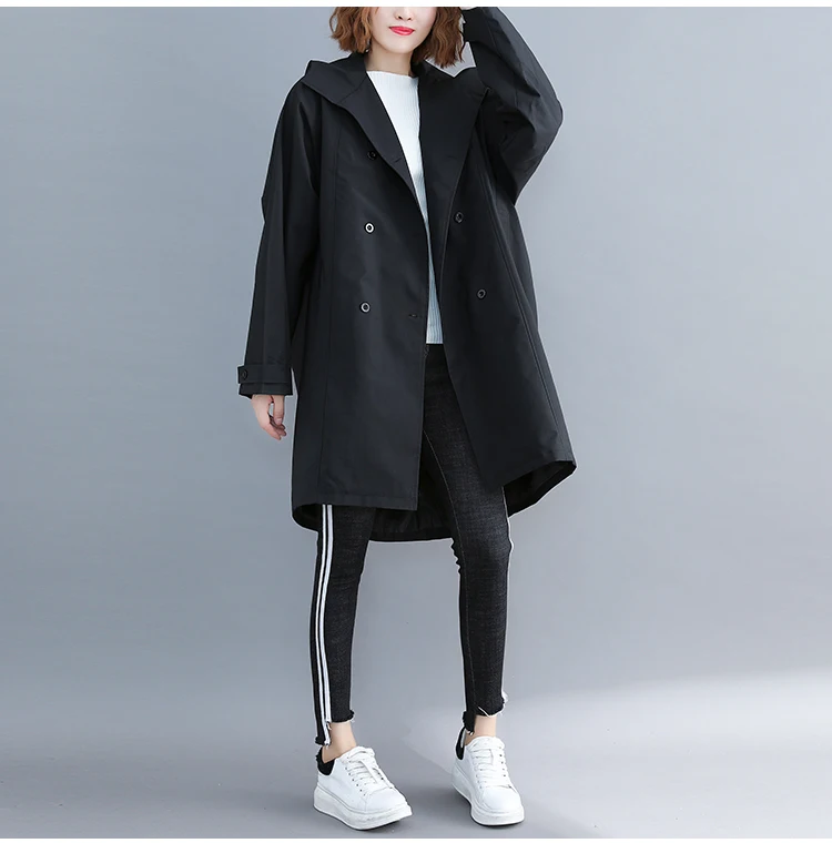 Высокая Quitly Тренч для женщин Большие размеры Для Длинная ветровка Демисезонный
