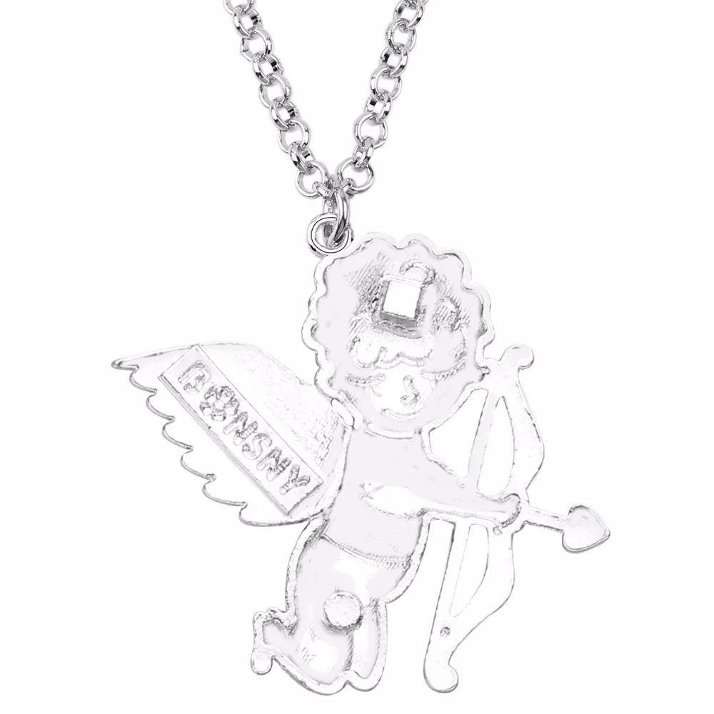 WEVENI сплав эмаль ангел Купидон цепочка с стрелкой кулон воротник модное ювелирное