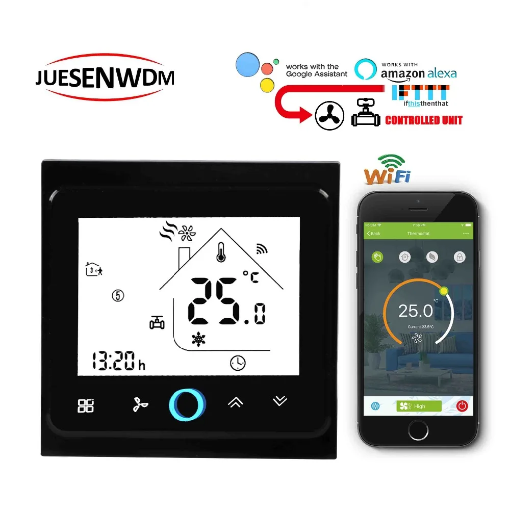 TUYA 24VAC 95 240VAQC катушка вентилятора wifi термостатан контроль с вентилятором катушки