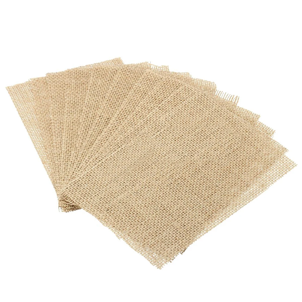 10 шт. Натуральный Холщовый коврик Hessian подстилка для стола украшения|place mat|table