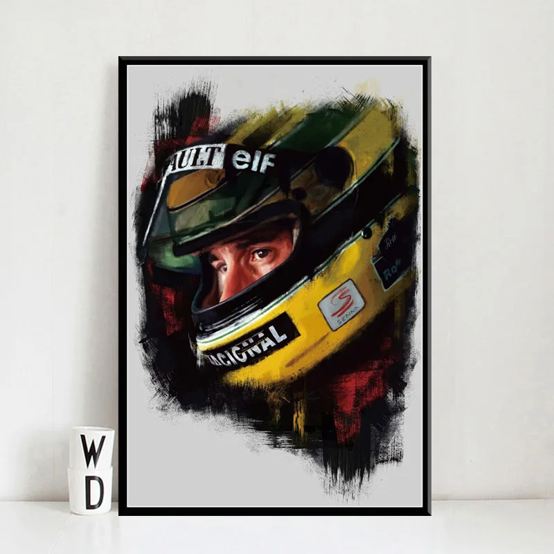 P726 картина маслом Ayrton Senna Sport F1 Racing Star Champion художественная живопись Шелковый Холст