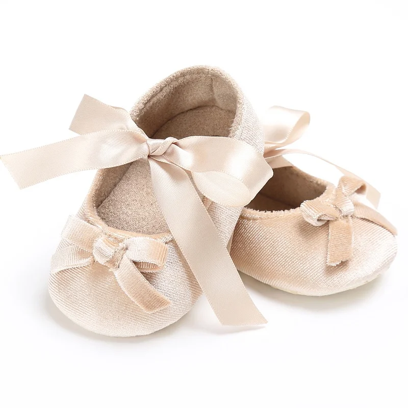 New Born Baby Girls Princess Shoes Lovely Kids First Walkers Bow Dress Ballet Soft Soled Crib Footwear |