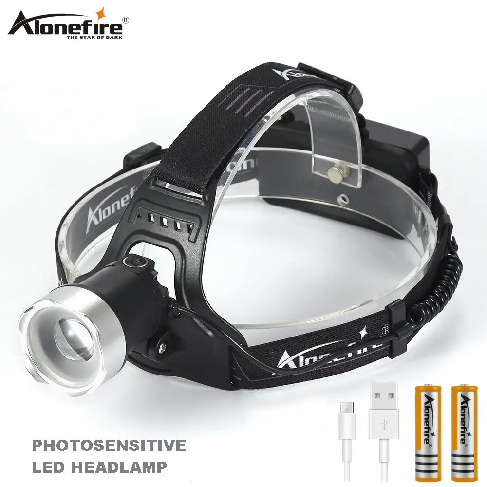 Белый светильник AloneFire HP34 CREE L2 светодиодный налобный фонарь Micro USB с