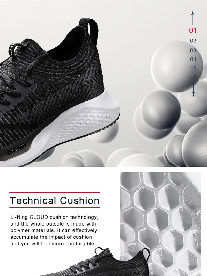 Li-Ning/Мужская обувь Exceed LT Lifestyle; трендовые классические кроссовки; спортивная обувь с подкладкой из монопряжи и облачной поддержки; AGCN035 YXB149