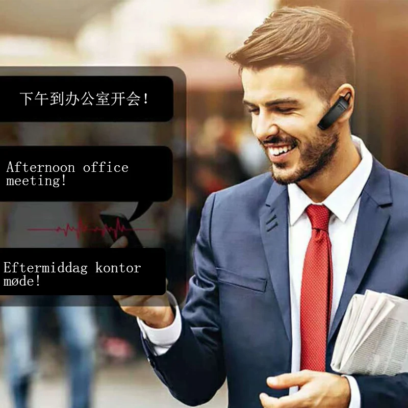 Peiko Translate наушники умный голосовой перевод 25 языков мгновенный перевод гарнитуры беспроводной Bluetooth наушники переводчик