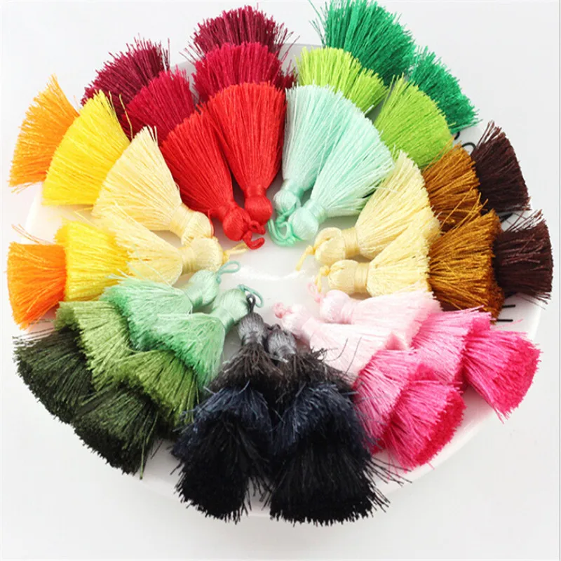 Новые кулоны смешанного цвета 3 слоя кисточка хлопок шелк отделка для сережек